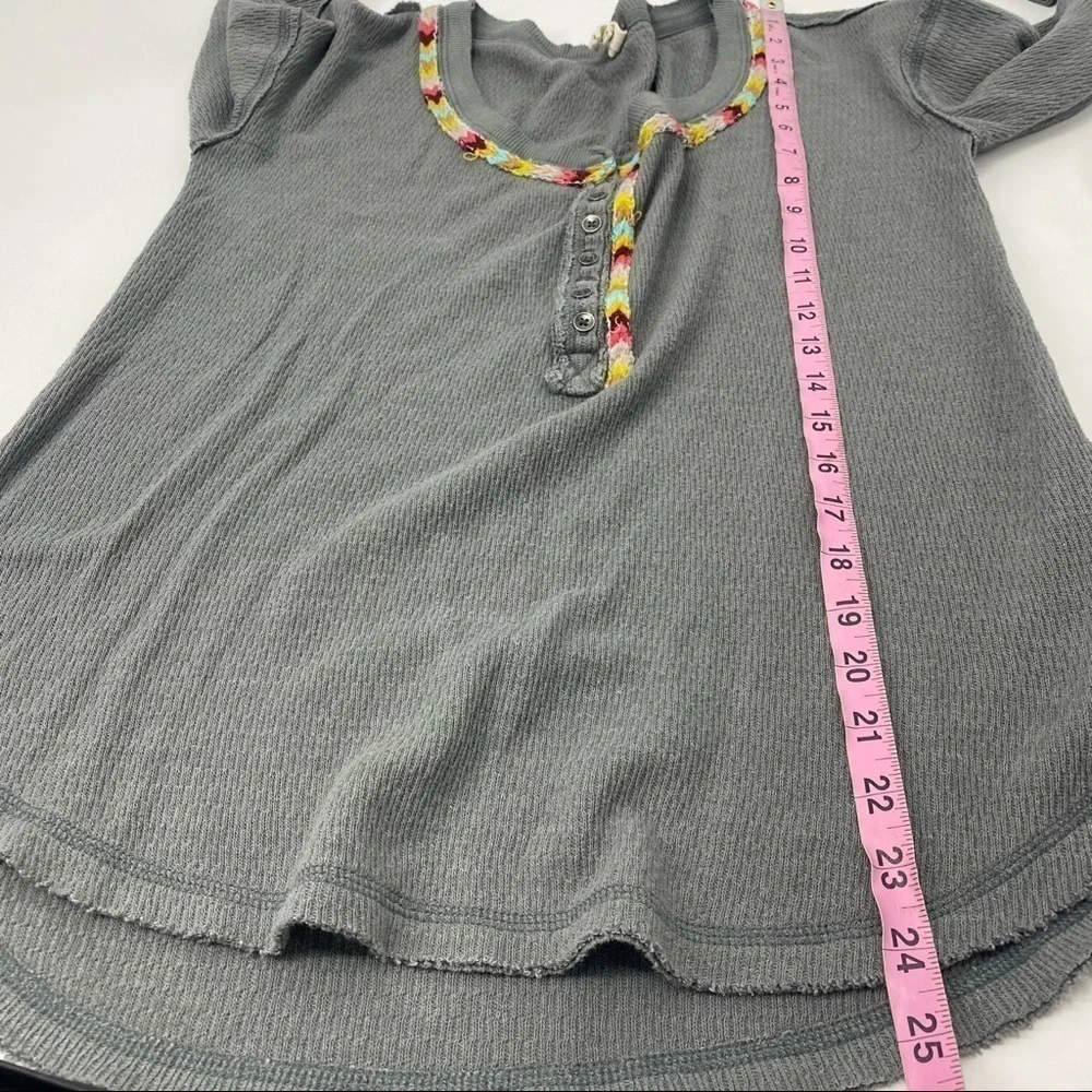 Free People rainbow thermal Henley top S